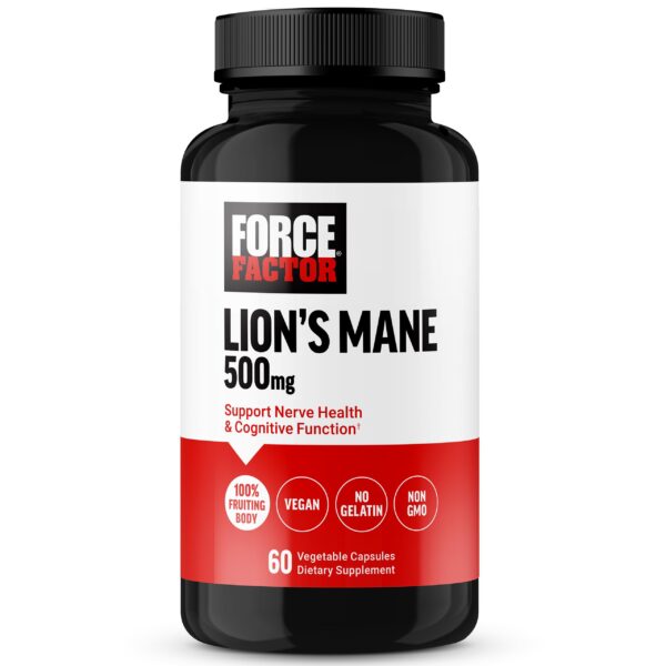force factor, Lion's Mane, 500 mg , 60 Vegetable Capsules