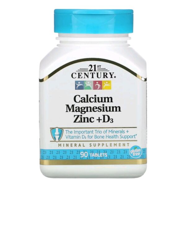 21 century, Calcium Magnesium Zinc + D3, 90 Tablets