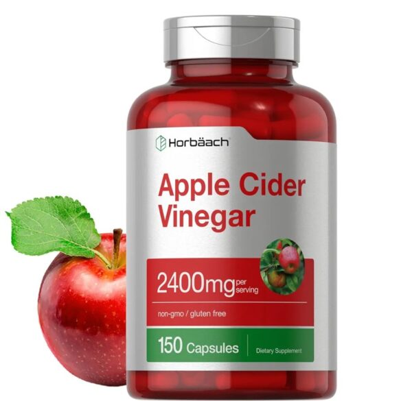 Horbäach Apple Cider Vinegar Capsules | 2400mg | 150 Count 
هورباك  مستخلص خل التفاح تركيز ٢٤٠٠