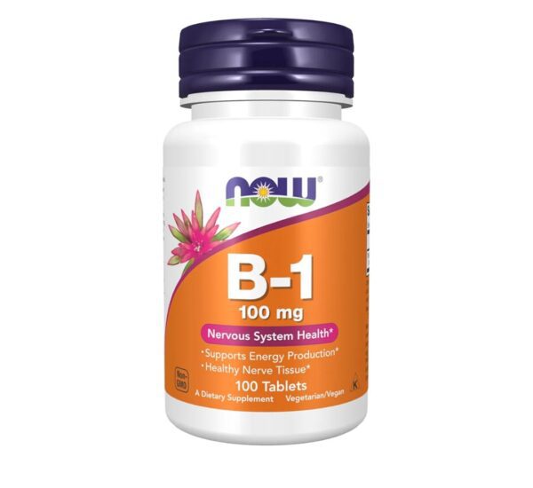 NOW Foods Supplements, Vitamin B1 100 mg, Energy Production*, Nervous System Health*, 100 Tablets