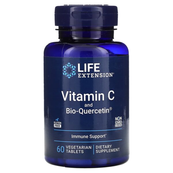 Life extension, Vitamin C and Bio-Quercetin, 60 Vegetarian Tablets EXP 30/8/2026
