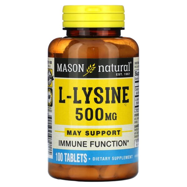 Mason, L- Lysine, 500 mg, 100 Tablets