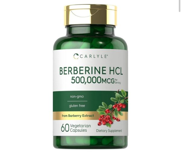 Carlyle Berberine Supplement 500,000mcg | 60 Capsules | Berberine HCL | Vegetarian, Non-GMO, Gluten Free