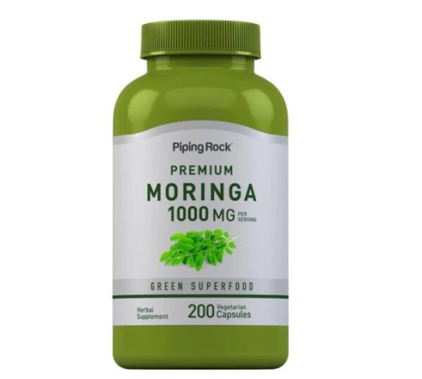 PipingRock, Moringa Oleifera, 1000mg (per serving), 200 Vegetarian Capsules
