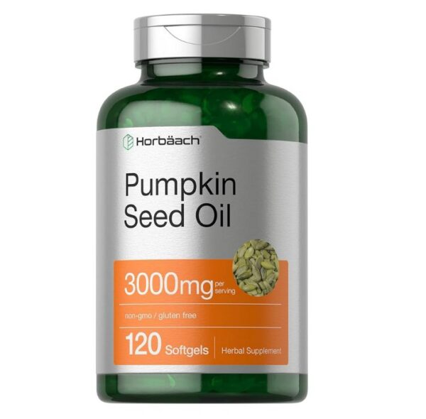 Horbäach Pumpkin Seed Oil | 3000mg | 120 Softgel Capsules | Cold Pressed Dietary Supplement | Non-GMO and Gluten Free Formula
هورباك بامبكين ٣٠٠٠ مج