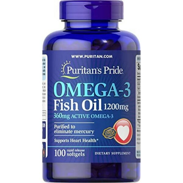 Puritan's pride, Omega-3 Fish Oil, 1200 mg, Supports Heart Health and Healthy Circulation, 100 Count, by Puritan'sPride