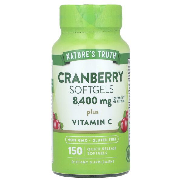 Nature's truth, Cranberry Softgels Plus Vitamin C, 150 Quick Release Softgels