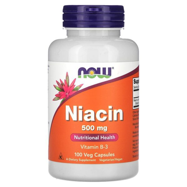 Now, Niacin, 500 mg, 100 Veg Capsules