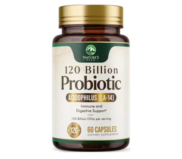Probiotics for Digestive Health, 120 Billion CFU for Women's Vaginal pH & Daily Immune Support, Nature's Probiotic Supplement for Gut Health & Bloating, Probiotics for Women & Men - 120 Capsules