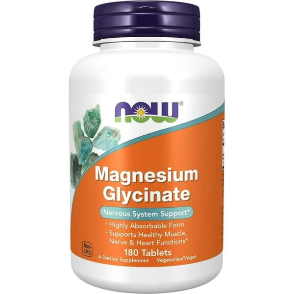 NOW, Magnesium Glycinate, 180 Tablets, NOW Foods