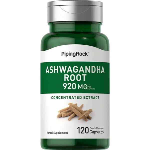 Ashwagandha Capsules 920mg | 120 Count | Herbal Supplement | by Piping Rock