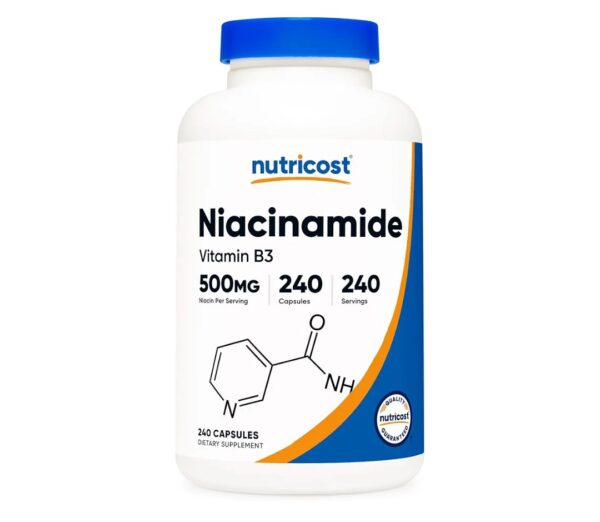Nutricost Niacinamide (Vitamin B3) 500mg, 240 Capsules - Non-GMO, Gluten Free, Flush Free Vitamin B3