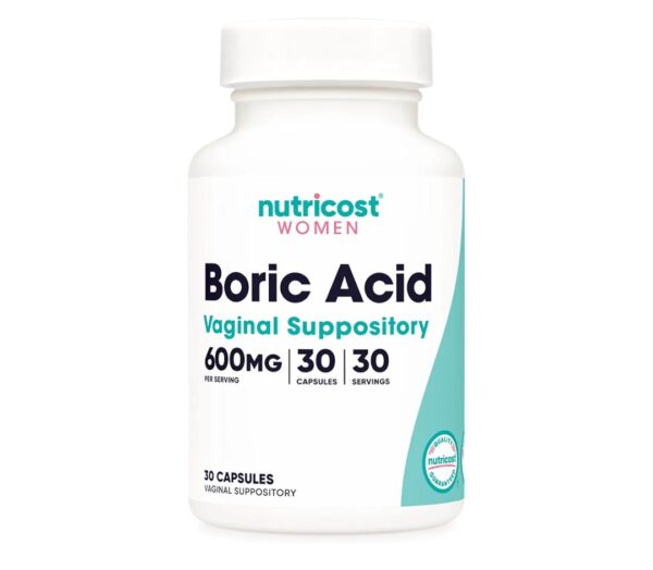 Nutricost Boric Acid 600mg, 30 Capsules - Vaginal Suppository - Non-GMO - for Women