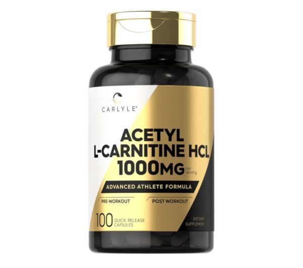 Carlyle Acetyl L-Carnitine HCL Capsules| 1000mg | 100 Count | Non-GMO and Gluten Free Supplement