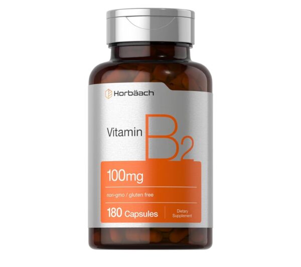 Horbäach Vitamin B2 100mg | 180 Capsules | Non-GMO & Gluten Free 
هورباك ب ٢ تركيز ١٠٠ مج