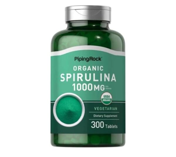 Piping Rock Organic Spirulina | 1000mg | 300 Tablets | Arthrospira Platensis | Vegetarian, Non-GMO, Gluten Free Supplement