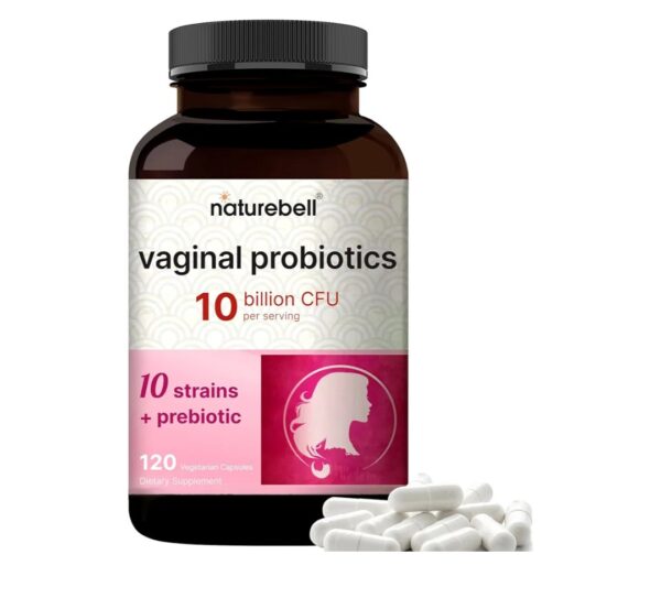 NatureBell Vaginal Probiotics for Women, 10 Billion CFU, 120 Veggie Capsules | PH Balance Probiotics and Prebiotics Blend – Lactobacillus Vaginal Supplement – Supports Odor, Flora & Yeast