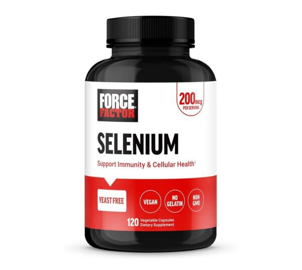 Force Factor Selenium Immune Support Supplement, Selenium 200mcg Capsules to Support Immune Defense, Immunity Supplement, Vegan, Non-GMO, 120 Capsules
