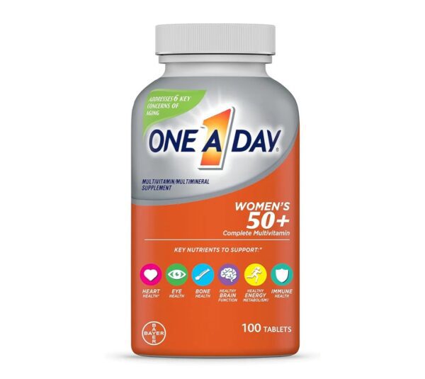 One A Day Women’s 50+ Multivitamins, Multivitamin for Women with Vitamin A, C, D, E and Zinc for Immune Health Support*, Calcium & more, 100 count