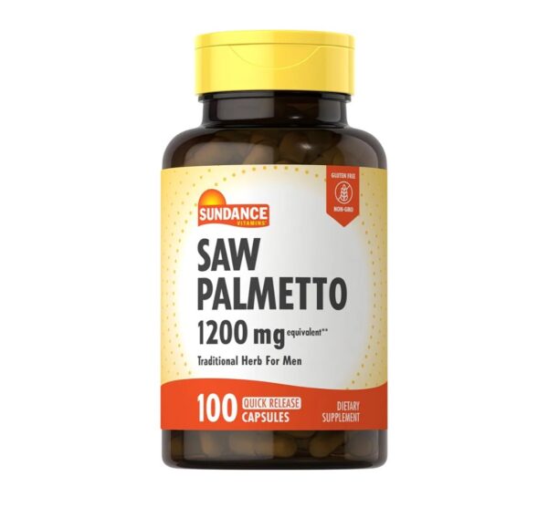 Sundance Saw Palmetto 1200mg for Men | 100 Quick Release Capsules | Non-GMO & Gluten Free Supplement