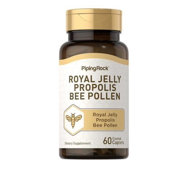 Piping Rock Royal Jelly Propolis Bee Pollen | 60 Caplets | Vegetarian, Non-GMO, Gluten Free Supplement