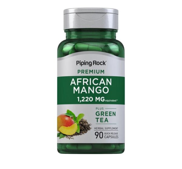 Piping Rock African Mango Seed Extract 1220 mg | 90 Capsules | with Green Tea | Extra Strength Supplement | Non-GMO, Gluten Free