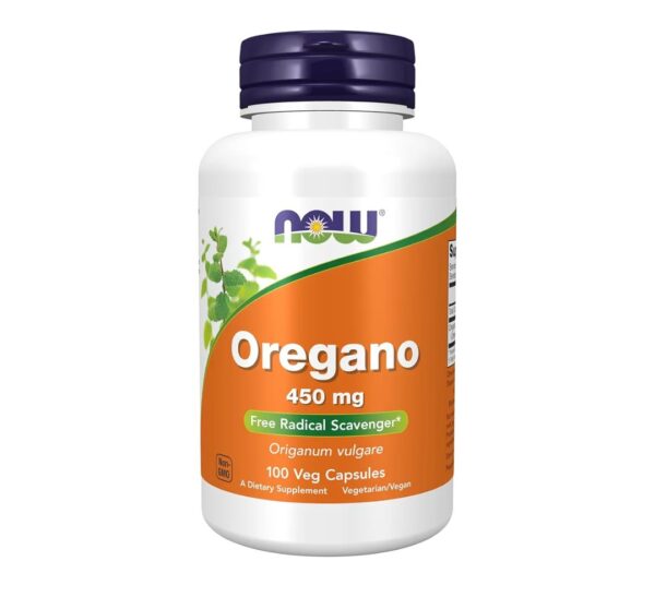 NOW Foods Supplements, Oregano (Origanum vulgare) 450 mg, Free Radical Scavenger*, 100 Veg Capsules