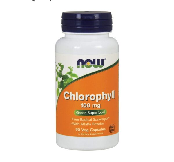 NOW Foods Supplements, Chlorophyll 100 mg with Alfalfa Powder, Green Superfood, 90 Veg Capsules
