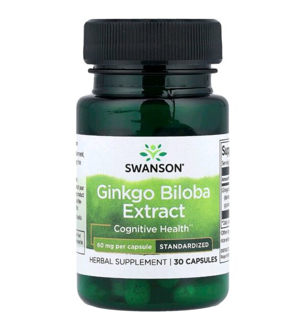 Swanson Ginkgo Biloba Extract 24% 60 Milligrams 30 Capsules