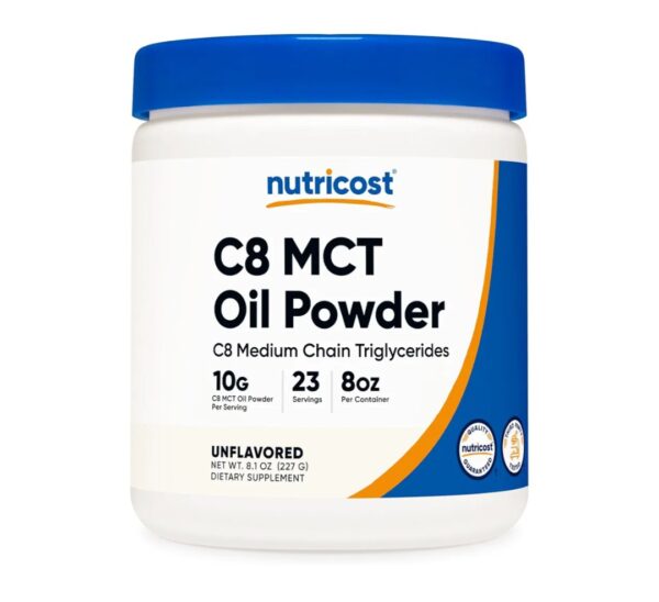 Nutricost C8 MCT Oil Powder 23 Servings (8oz) - 95% C8 MCT Oil Powder