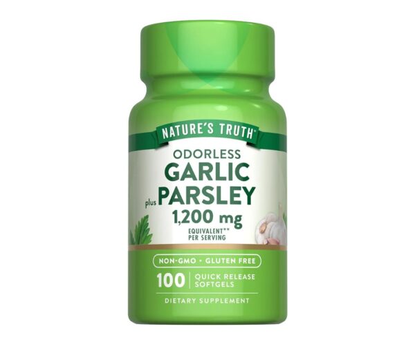 Nature's Truth Odorless Garlic and Parsley | 1200mg | 100 Softgels | Non-GMO & Gluten Free Extract Supplement