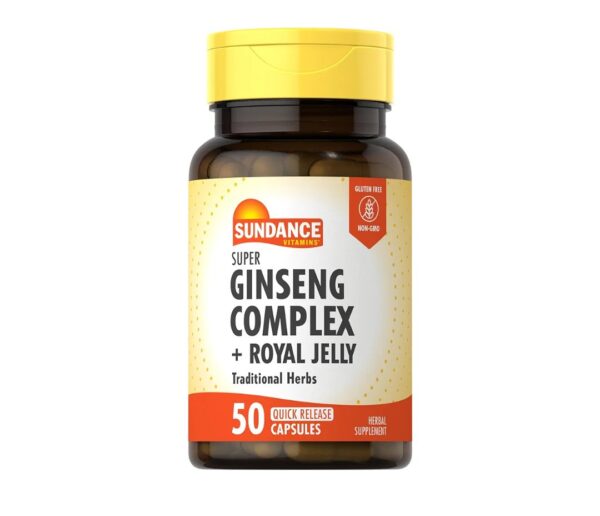 Sundance Super Ginseng Complex | with Royal Jelly | 50 Quick Release Capsules | Non-GMO and Gluten Free Traditional Herb Supplement