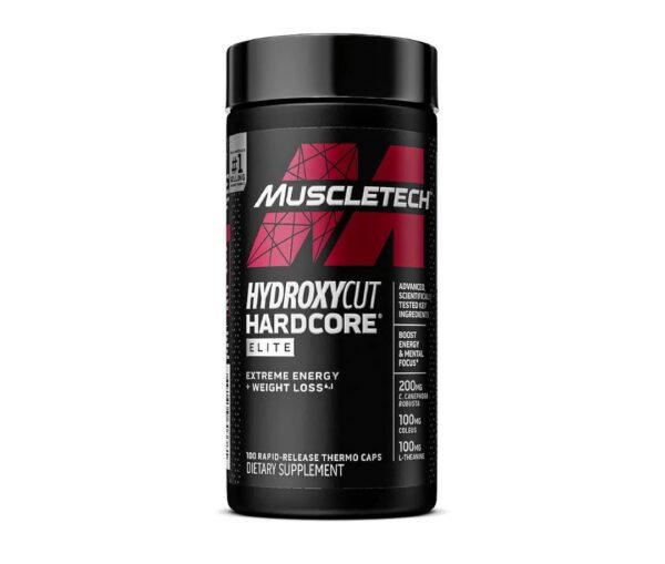 Hydroxycut Hardcore Elite - 100 Rapid-Release Thermo Caps - Energy & Focus - for Men & Women - 50 Servings