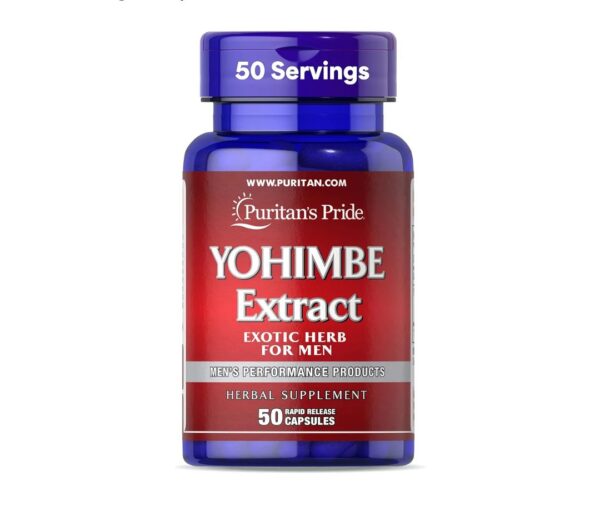 Puritan's Pride Yohimbe Exotic Herb for Men 250 mg (1000mg Equivalent), Dietary Supplement, 50 Rapid Release Capsules