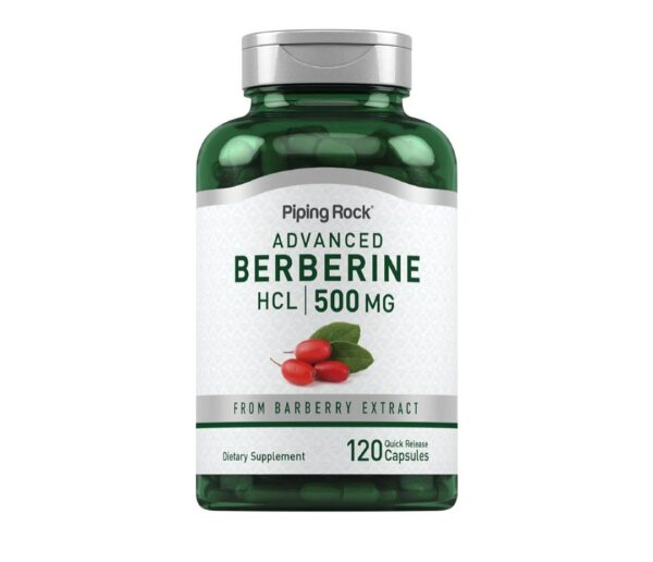Piping Rock Berberine HCL Supplement 500mg | 120 Capsules | for Women and Men | from Barberry Extract | Non-GMO, Gluten Free