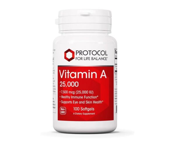 PROTOCOL FOR LIFE BALANCE Vitamin A 25,000 IU - Eye, Retina, and Immune Health - 100 Softgels