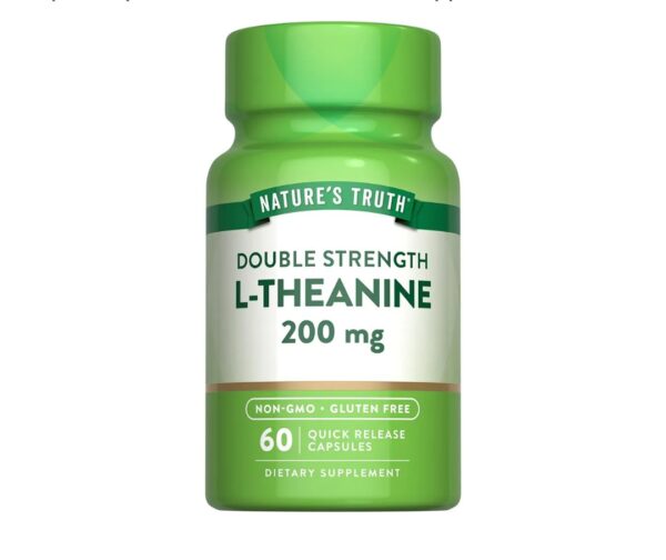 Nature's Truth L Theanine | 200mg | 60 Quick Release Capsules | Non-GMO & Gluten Free Supplement