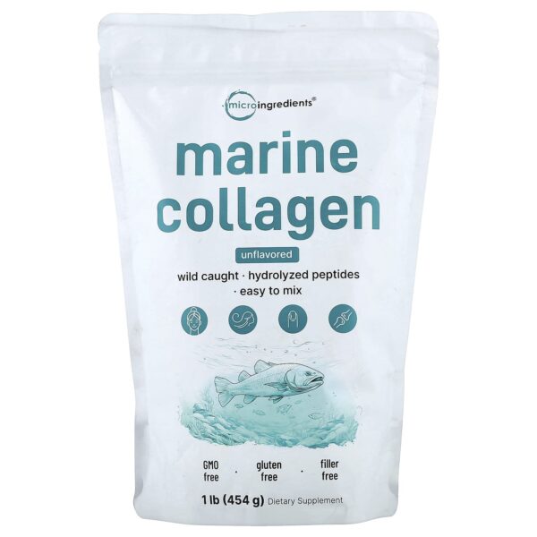 Marine collagen Marine Collagen, Unflavored, 1 lb (454 g)
كولاجين بحري من ميكرو انجريدينت