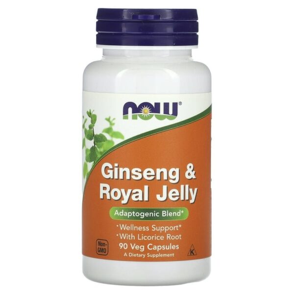 NOW Foods Gnseng & Royal Jelly Adaptogenic Blend, 90 Ct