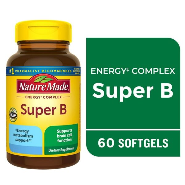 Nature Made Super B Energy Complex Softgels, Dietary Supplement, 60 Count EXP 30/7/2026