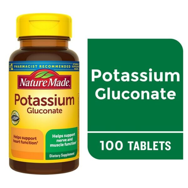 Nature Made Potassium Gluconate 550 mg Tablets, Dietary Supplement, 100 Count EXP 30/11/2026