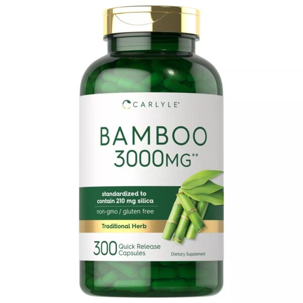 Carlyle Bamboo Silica Extract Capsules | 3000mg | 300 Count | 210mg Silica
