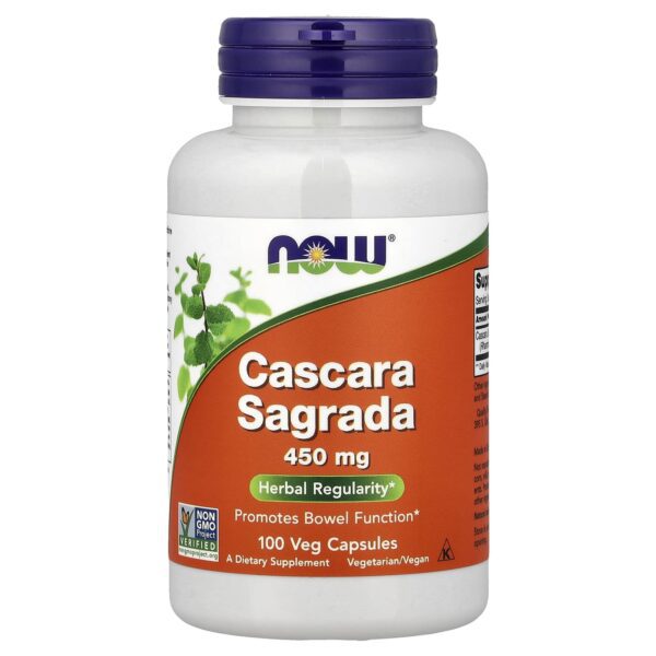 Now, Cascara Sagrada, 450 mg, 100 Veg Capsules