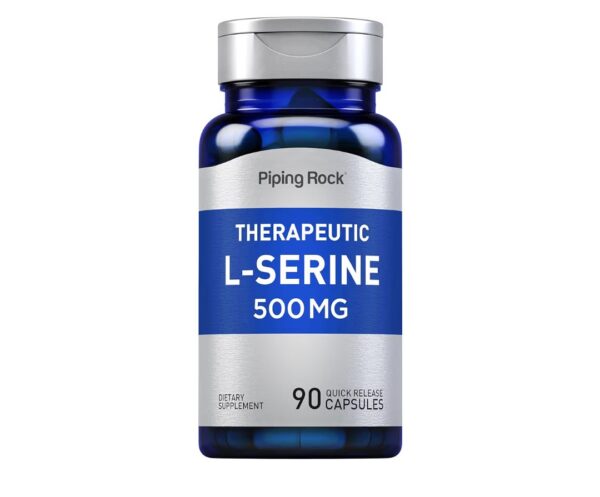 Piping Rock L-Serine Supplement | 500mg | 90 Capsules | Therapeutic Supplement | Non-GMO, Gluten Free Formula