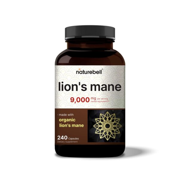 Lions Mane Supplement 9,000mg Per Serving, 240 Capsules
مكمل عرف الأسد تركيز ٩٠٠٠ مجم