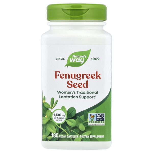 Nature's way, Fenugreek seed 180 cap
بذور الحلبة، 180 كبسولة نباتية صرف (565 ملجم لكل كبسولة)