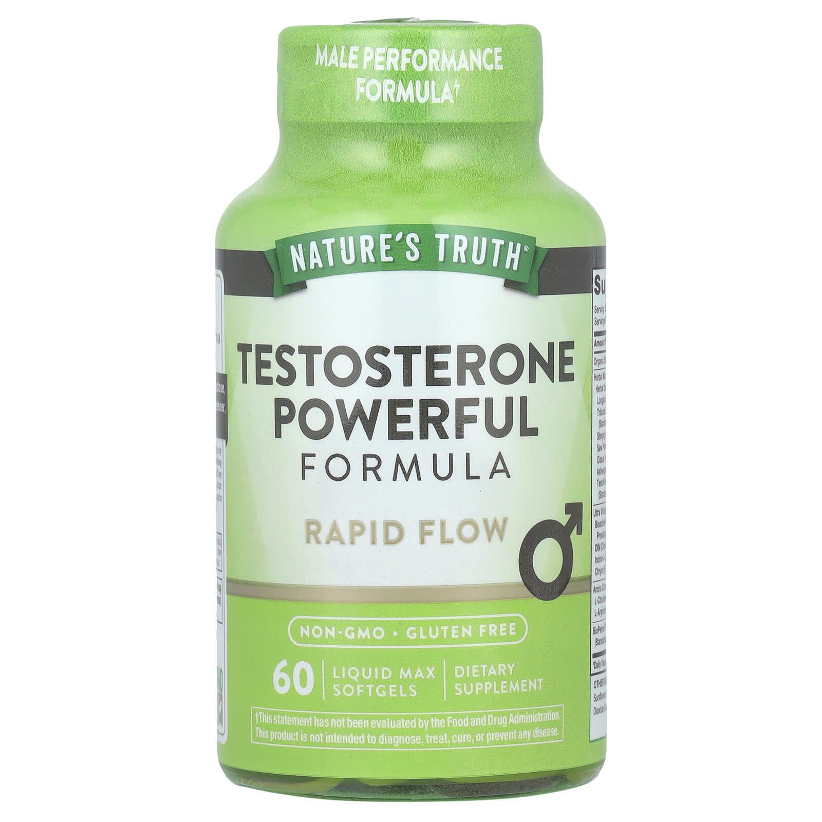 تركيبة قوية من التستوستيرون، 60 كبسولة هلامية سائلة بحد أقصى | Nature's Truth، Testosterone Powerful