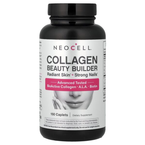 Neocell collagen beauty builder 
كولاجين بيوتي بيلدر مع حمض الهيالورونيك
 والبيوتين - 150 قرص