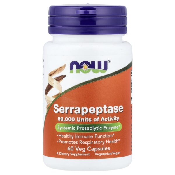 Now Foods, Serrapeptase, 60 Veg  Capsules
سيرابيبتاز ، 60 كبسولة نباتية (27 ملجم لكل كبسولة)