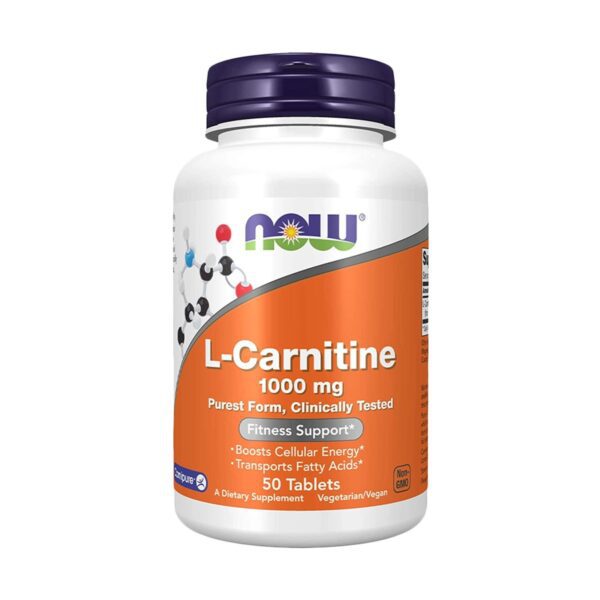 حبوب الكارنتين Now l carnitine تركيز 1000 مجم / 50 قرص